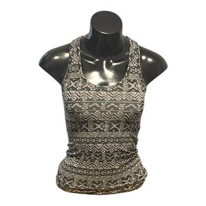 Muscle Tank Top | | Ardene | Woman’s XS | Horizontal Aztec Design | Black & Grey